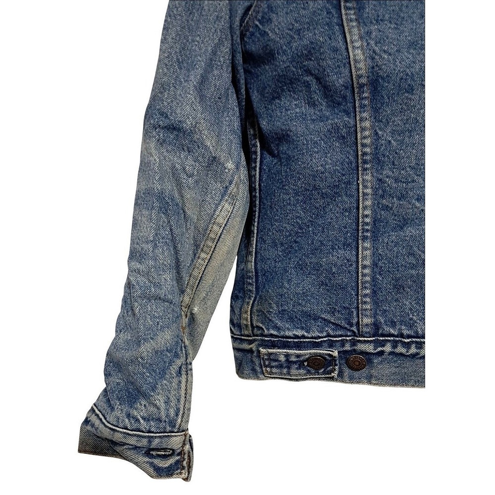 Levi Strauss & Co. Denim Trucker Jacket‎ Men Size 40 Blue Blanket Lined Thrashed - Picture 12 of 16